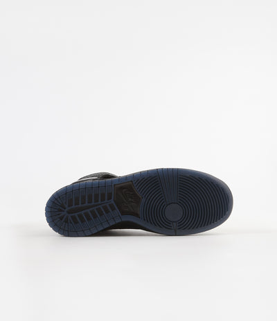 Nike SB x NBA Dunk High Pro 'Black Sheep' Shoes - Black / Black - Dark Grey - Metallic Silver