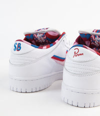 Nike SB x Parra Dunk Low OG Shoes - White / Pink Rise - Gym Red - Military Blue thumbnail