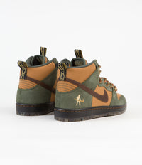 Nike SB x Pass~Port Dunk High Pro Shoes - Carbon Green / Cider - Wheat Gold thumbnail