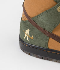 Nike SB x Pass~Port Dunk High Pro Shoes - Carbon Green / Cider - Wheat Gold thumbnail