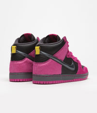 Nike SB x Run The Jewels Dunk High Shoes - Active Pink / Black - Metallic Gold thumbnail