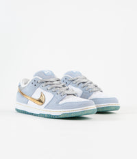 Nike SB x Sean Cliver Dunk Low Shoes - Psychic Blue / Metallic Gold - White thumbnail