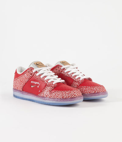 Nike SB x Stingwater Dunk Low OG Shoes - Chile Red / Clear - White - Sail