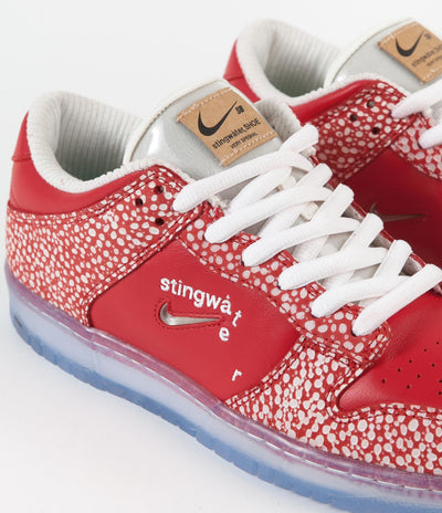 Nike SB x Stingwater Dunk Low OG Shoes - Chile Red / Clear - White - Sail