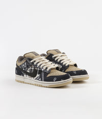 Nike SB x Travis Scott Dunk Low Premium Shoes - Black / Black - Parachute Beige - Petra Brown thumbnail
