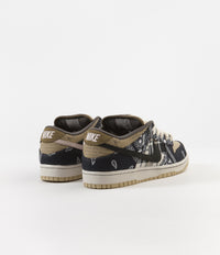 Nike SB x Travis Scott Dunk Low Premium Shoes - Black / Black - Parachute Beige - Petra Brown thumbnail