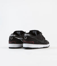 Nike SB x Wasted Youth Dunk Low Pro Shoes - Black / Black - University Red - White thumbnail